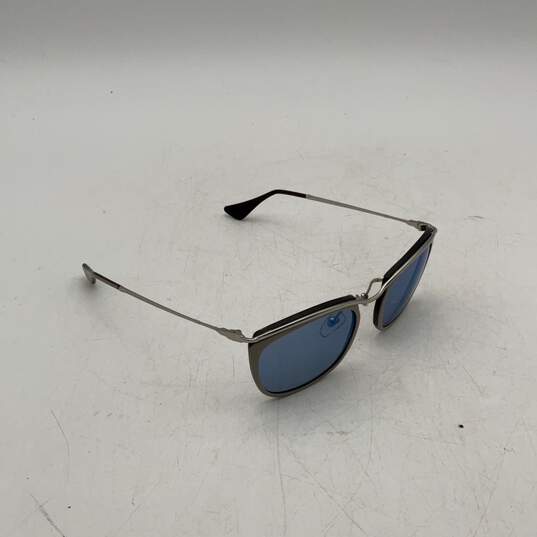 Persol Womens 3081-S Silver Full Rim Blue Lens UV Protection Square Sunglasses image number 2