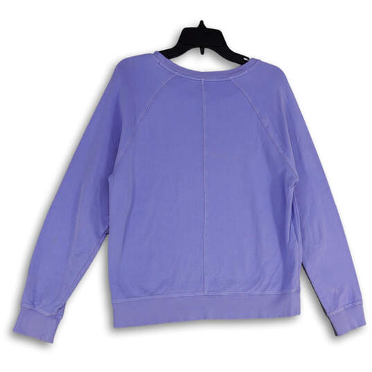 Womens Purple Crew Neck Long Sleeve Pullover Sweatshirt Size Medium image number 4
