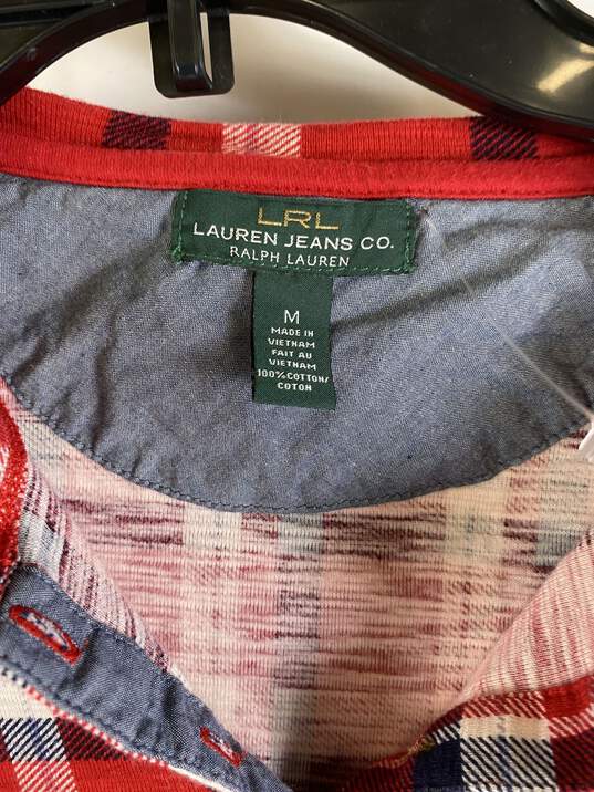 Lauren Ralph Lauren Women Red Plaid Flannel Shirt M image number 3