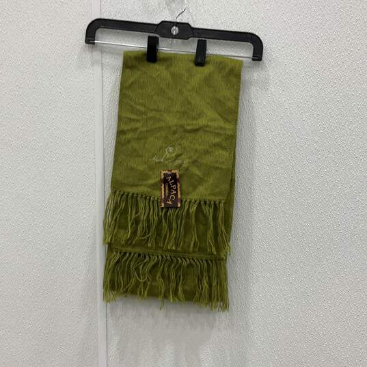 NWT Alpaca Camargo Womens Green Wool Fringe Embroidered Rectangle Scarf One Size image number 1