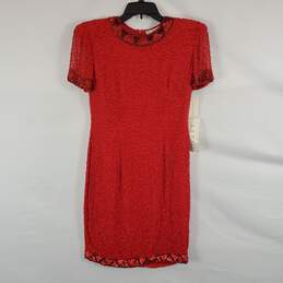 AJ Bart Women's Red Sequin Mini Dress SZ 4 NWT