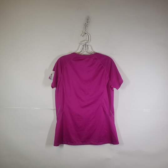 Womens Short Sleeve Crew Neck Activewear Pullover T-Shirt Size Large image number 2