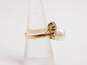 Elegant 14K Yellow Gold Pearl & Diamond Accent Ring 4.9g image number 6