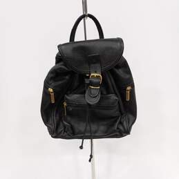 Borgonicchio Black Leather Mini Backpack