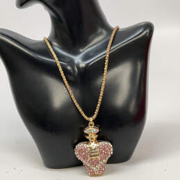 Designer Betsey Johnson Gold-Tone Juliet Poison Vial Chain Pendant Necklace