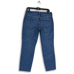 NWT Womens Blue Denim Medium Wash 5-Pocket Design Straight Leg Jeans Size 12P alternative image