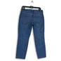 NWT Womens Blue Denim Medium Wash 5-Pocket Design Straight Leg Jeans Size 12P image number 2