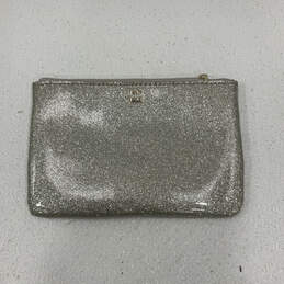Womens Metallic Silver Mavis Street Mini Pouch Bag W/ Missing Zipper