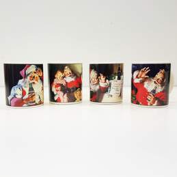 Holiday Portraits Coca-Cola Santa Stoneware Mugs Set 4 by Sakura