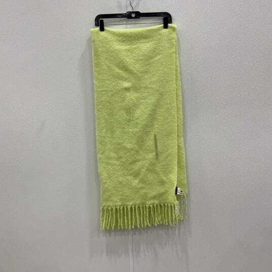 NWT Madewell Womens Neon Green Fringe Rectangle Neck Scarf One Size image number 1
