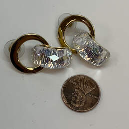 Designer Swarovski Gold-Tone Crystal Cut Stone Fashionable Drop Earrings alternative image