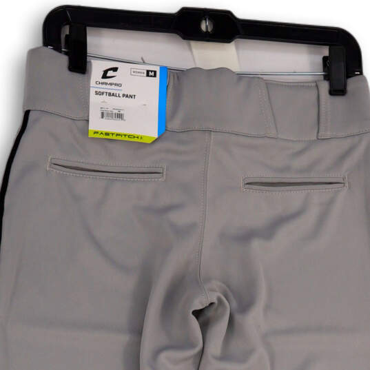 NWT Womens Gray Flat Front Pockets Regular Fit Softball Pants Size Medium image number 4