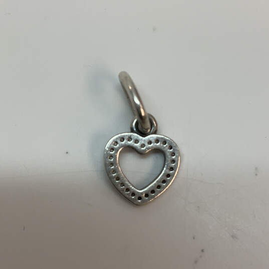 Designer Pandora S925 ALE Sterling Silver CZ Stone Heart Shape Dangle Charm image number 1