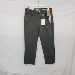 Kensie The Slim Olive Green Cotton Distressed Raw Hem Jeans WM Size 6/28 NWT