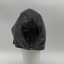 Mens Black Leather Embroidered Logo Adjustable Snap Tapper Hat Size Large alternative image