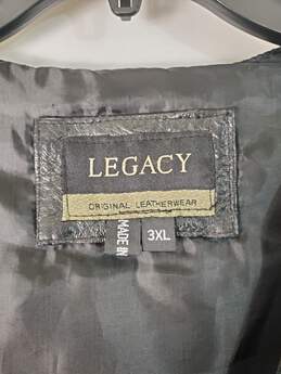 Legacy Men Black Leather Vest 3XL alternative image