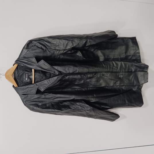 Maggie Barnes Men's Black Leather Coat Size 3X image number 3