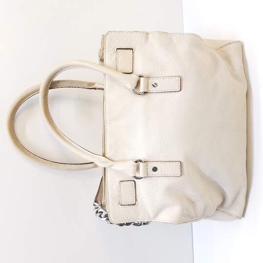 Buy the Michael Kors Hamilton Beige Leather Padlock Large Shoulder Tote Bag