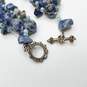 Silver Tone Sodalite & Crazy Lace Agate Pendant Toggle Necklace 191.6g image number 3