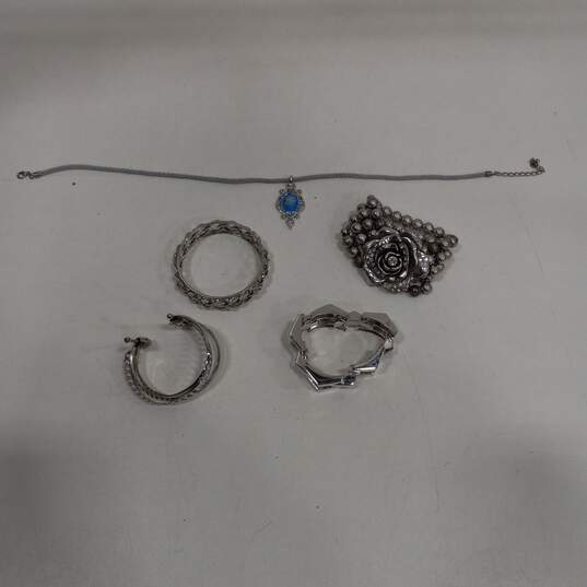 Bundle of Assorted Silver Toned Fashion Jewelry image number 1