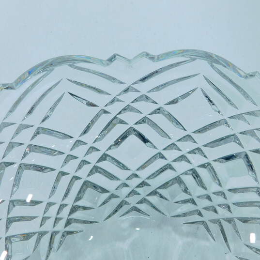 Rogaska Crystal Diamond Design Saw Cut Edge Centerpiece Bowl 10 inch image number 1