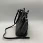 Coach Womens Black Gray Leather Monogram Adjustable Strap Crossbody Bag Purse image number 3
