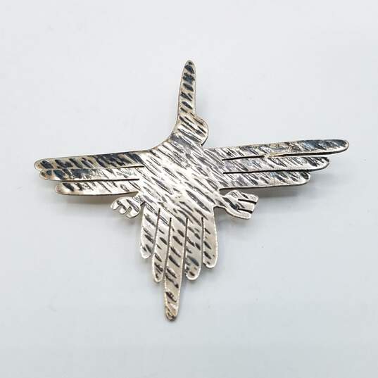 Sterling Silver Textured Bird Brooch 8.2g image number 1