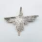 Sterling Silver Textured Bird Brooch 8.2g image number 1