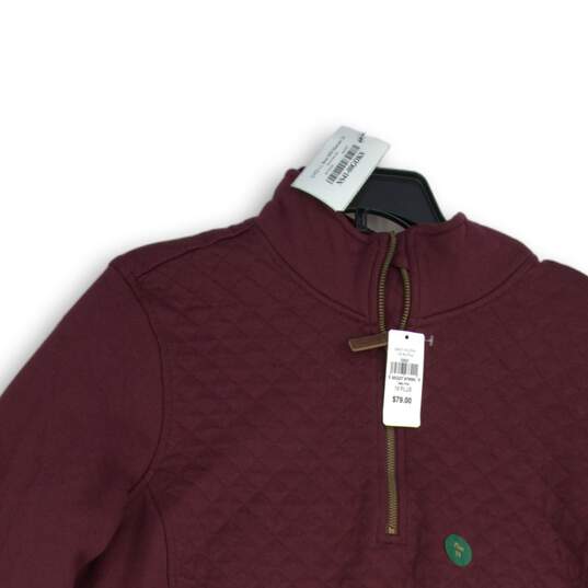 NWT L.L. Bean Womens Maroon Quarter-Zip Long Sleeve Pullover Sweatshirts Size 1X image number 3