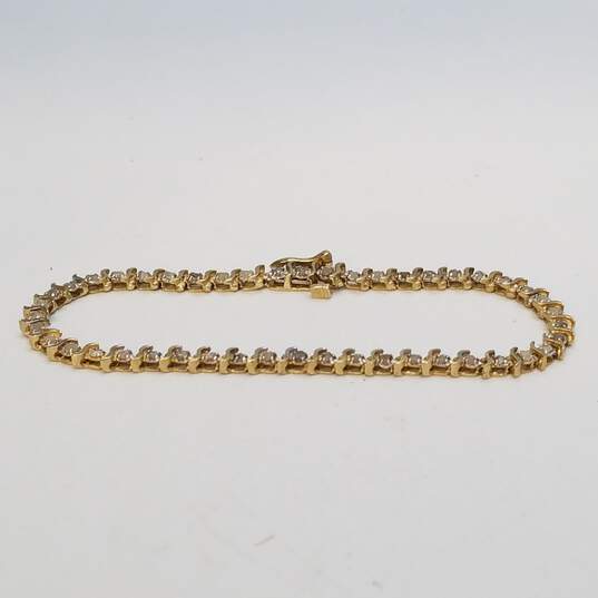 10K Gold Diamond Tennis Bracelet 5.6g image number 1