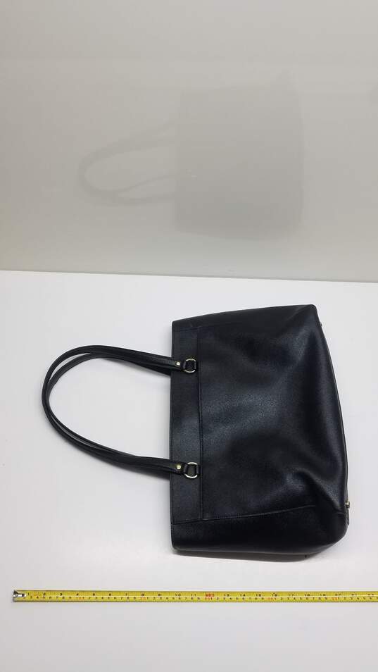 Coach New York Leather Black Tote Bag Purse image number 3