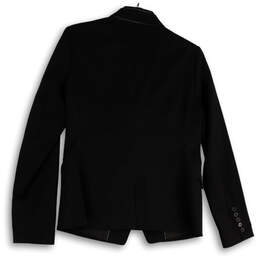 Womens Black Long Sleeve Peak Lapel Double Breasted Two Button Blazer Sz 8 alternative image