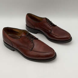 Mens Bradley 2661 Brown Leather Almond Toe Derby Dress Shoes Size 9.5 D