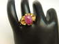 VNTG 14K Yellow Gold Ruby Cabochon Ring 11.1g image number 3