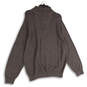 Mens Brown Knitted Long Sleeve Mock Neck Pullover Sweater Size XXL image number 2