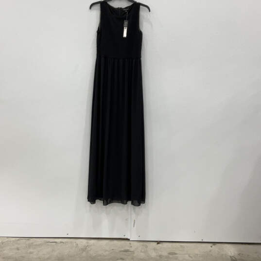 NWT Womens Black Sleeveless Round Neck Back Zip Maxi Dress Size Small image number 1