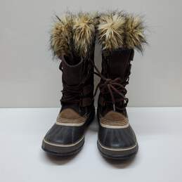 Sorel Joan of Arctic Winter Snow Boots Womens Size 8 Brown Leather Waterproof
