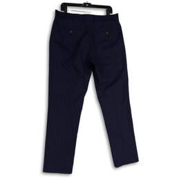 Mens Blue White Pinstripe Flat Front Straight Leg Chino Pants Size 34WX32L alternative image