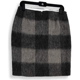 NWT Womens Gray Check Flat Front Back Zip Straight & Pencil Skirt Size 8P alternative image