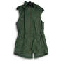 Womens Green Sleeveless Detachable Hood Full-Zip Vest Size XS image number 1