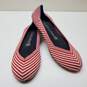 Rothy's Red White Round Toe Flat Sz 7.5 image number 1