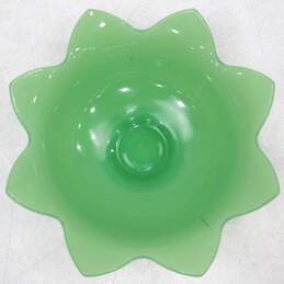 Fenton Lotus Bowl Jade Green Elegant Glass Vintage alternative image