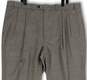 NWT Mens Tan Black Houndstooth Pleated Straight Leg Dress Pants Size 44x32 image number 2
