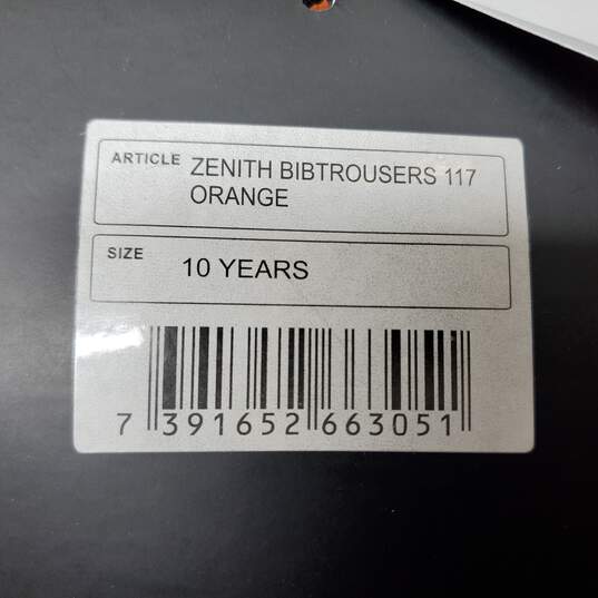 Grundens Zenith Rubber Bib Trousers 117 Orange Youth 10 NWT image number 6