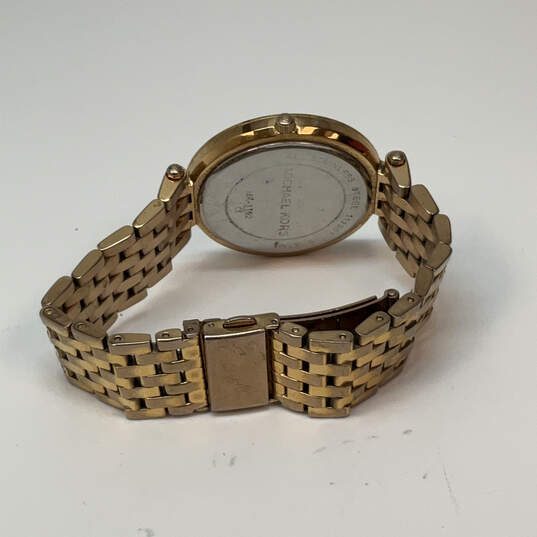 Designer Michael Kors MK-3192 Rose Gold-Tone Darci Stone Analog Wristwatch image number 4
