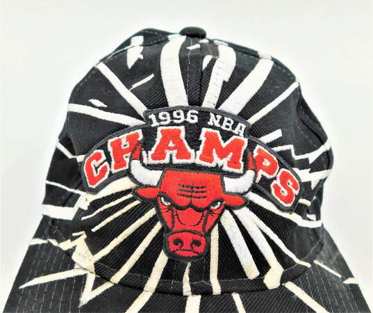 VNTG Chicago Bulls 1996 NBA Champs Shockwave Baseball Cap Hat Jordan Basketball image number 2