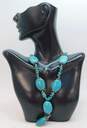 Artisan Sally C SX Signed Sterling Silver Turquoise Necklace 56.0g image number 1