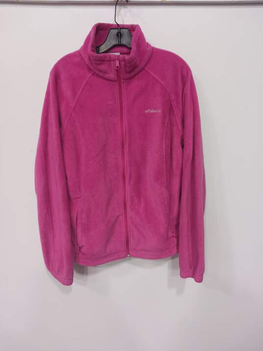 Columbia Full Zip Fleece Pink Jacket Size XL image number 1