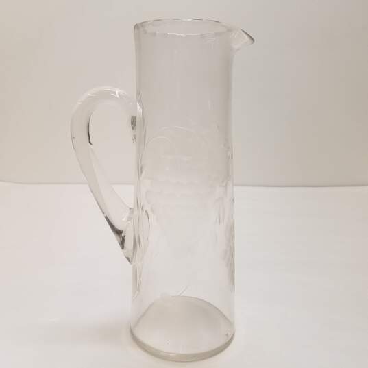 Etched Glass Pitcher Grape Vine  Etching Motif  Tablewea image number 1