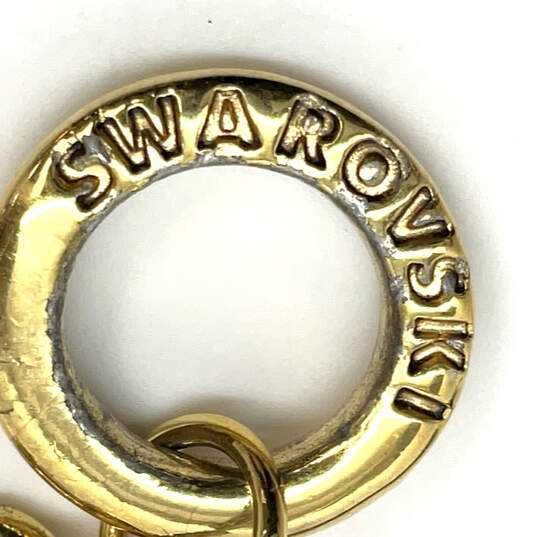Designer Swarovski Gold-Tone Multicolor Crystal Stone Toggle Chain Bracelet image number 3